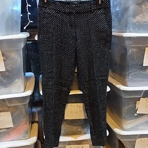 J. Crew Navy and White Dotted Ankle Pants
